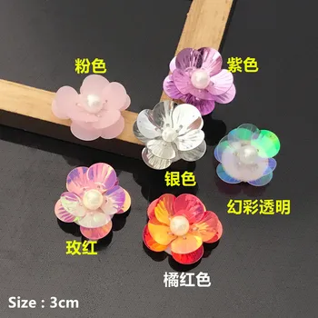 10Pcs/Veľa 3D kvet patch oblečenie headdress topánky príručka diy nechtov perličiek kvet nášivka flitrami dekorácie, šitie doplnkov