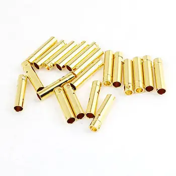 20 Kusov Zlata Tón Kovové Bullet Konektor Samica Konektor 4 mm