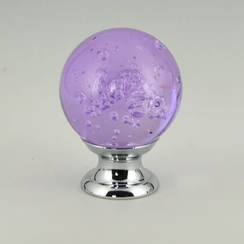30mm Svetlo Fialová Víno Kabinet Kľučky Vysokej Kvality bublina Crystal Zásuvky gombíky Nábytok rukoväť vleky