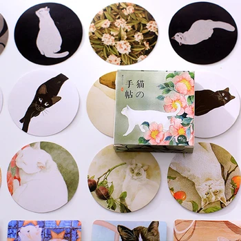 40 ks/set Mačka séria Box samolepky photo album dekoratívne Tesnenie nálepky Vďakyvzdania DIY Rôzne vzory zmiešané Styling