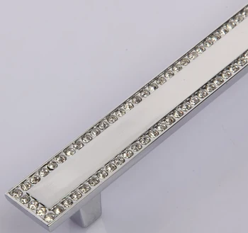5 KS Moderné Diamond Crystal Potiahnite Rukoväť Gombík Zásuvkové Skrine Skrinka, Skriňa gombíkov 64mm 96mm 128mm
