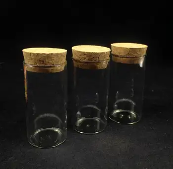50pcs 30*60mm vysoko kvalitný mini sklo korkovou zátkou, ktorí chcú fľaša sklo skúmavky Ampulka Nádoby Nádoba Mini Prázdne vzorky ampulka Hrniec