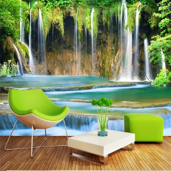 Beibehang Vlastné Foto Tapety nástenná maľba na Stenu-Nálepky Vodopád Vodopád 3D Krajiny Pozadí Steny Pozadí abstraktných de parede