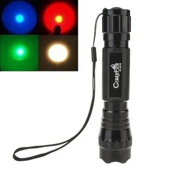 CrazyFire 501B Taktické LED Baterky, Biela /Zelená /Červená/Modrá svetlo CREE XMLT6 O5 5-Režim Super Svetlé 18650 Svietidla Horák