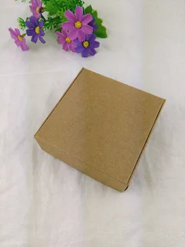 Doprava zadarmo 95x95x30mm Darčeka Kraft papier Šperky box DIY pre Dovolenku darčeka Kraft Papier Balenie Box 100KS/Veľa