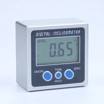 Elektronické Hliníkovej Zliatiny Digitálne Uhlomery Inclinometer 360 Stupňov LCD Šikmé Okno Úrovni Merací Nástroj Uhol Rozchod Meter