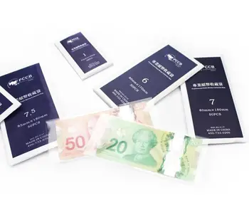 Funkcie opp 50 ks/vrece Papierové Peniaze Zber Taška Transparentné Neškodné Bankoviek ochrany taška PCCB Profesionálne Papierové Peniaze Zber
