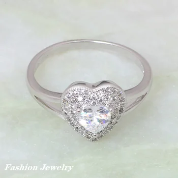 Individuálny Dizajn Top kvalita dámske prstene Módne šperky Strieborné Srdce Krúžky veľkosť 6 7 7.75 R328