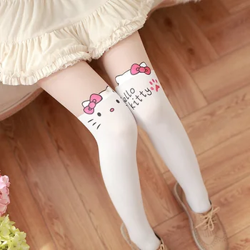 Japonský Kawaii Cartoon Zvierat Falošný Patchwork Stehná Vysoké Osadenie Pančuchové Nohavice Sladké Lolita Dievčatá Pantyhose