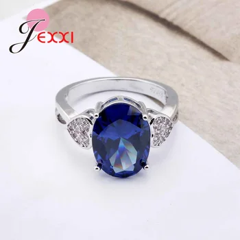 JEXXI Najvyššej Kvality Trendy Srdce Zásnubné Prstene Pre Ženy Šperky 925 Sterling Silver Príslušenstvo Módne Crystal Krúžok
