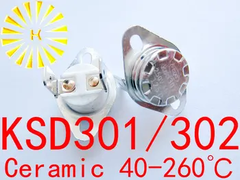 KSD302 16A 40-260 stupeň Keramické 250V KSD301 Normálne Zatvorené/Otvorené Teplotný Spínač, Termostat Odpor x 100KS
