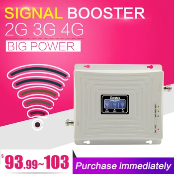 Lintratek GSM, DCS WCDMA 900+1800+2100 Tri Kapely Mobilný Signál Booster 2G, 3G, 4G LTE Celulárnej Repeater GSM 3G, 4G Mobilný Telefón Booster