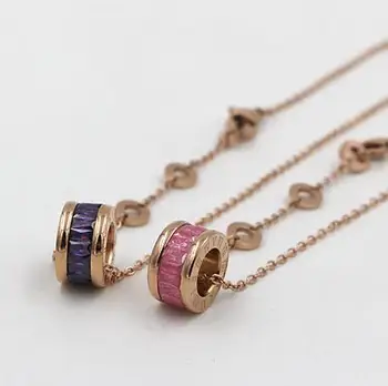 Móda 4 farby kameňa prívesok náhrdelníky pre ženy reťazca, z nehrdzavejúcej ocele roman písmená náhrdelník collier femme collares mujer
