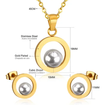 Módne Svadobné Šperky Set Kruh S Pearl Šperky Pre Ženy Vianočný Darček