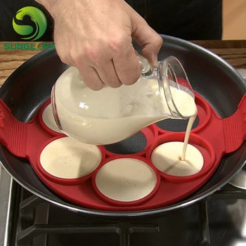 Nové Ideálny Palacinky Silikónové Flippin' Fantastické Non-stick Palacinka Maker Vajcia Krúžok Flip Raňajky Omelets Kuchyňa Pečenie Nástroje