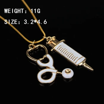 Nové Zdravotnícke Stetoskop Miniatúrnych Prívesok Náhrdelník Ihly Kovové Kúzlo Prívesok Pre Zdravotné Sestry Cosplay Módne Šperky Dary