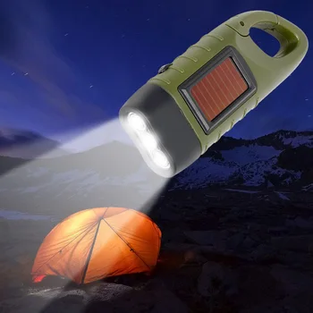 Profesionálne Prenosné LED Ručné Kľuky Dynamo Solárnej Energie Baterka Pochodeň pre Outdoor Camping, Horolezectvo Tradičný Dizajn