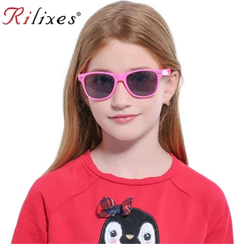 RILIXES Módne Deti uv400 Okuliare Dieťa Slnečné Okuliare Baby Retro Okuliare Outdoor Okuliare oculos infantil de sol s bag