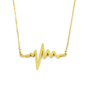 Veľkoobchod 10piece Collier Femme Elektrokardiogram Lifeline Impulz, Šperky z Nerezovej Ocele srdcový Tep, Prívesky, Náhrdelníky Ženy BFF