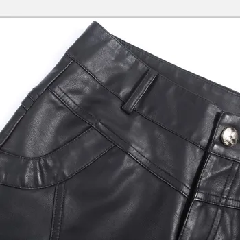Veľmi kvalitné kožené Šortky ženy 2018 jar sexy vysoký pás čierne šortky plus veľkosti 4XL krátke nohavice ženy zimné šortky