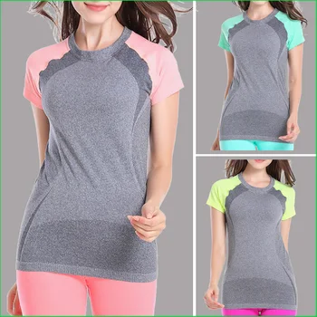 WST02 Suché Rýchle telocvični T Shirt kompresie pančucháče dámske Športové Tričká Šport Nosiť Ženy Beží Krátke Sleeve T-shirts
