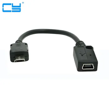 0,1 M Micro USB Mužov k Mini USB Žena Adaptér Kábel pre telefóny MP3