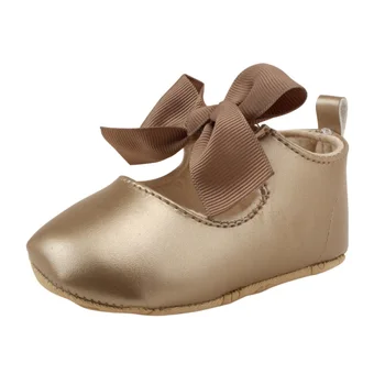 0-18 mesiac staré dievča, dieťa sa prvýkrát chodiť obuvi PU detská obuv dievčatá s páska butterfly uzol detská obuv