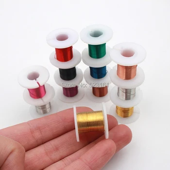 0,3 mm multi-farebné á okrúhle medené šperky lištovanie drôt 2.75 m/roll (2.75 m*12) DIY 28 rozchod mŕtvych mäkký drôt cievky