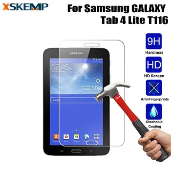 0,3 mm nevýbušnom LCD Predné Tvrdené Sklo Fólia Pre Samsung GALAXY Tab 4 7.0 Lite SM-T116 Č Odtlačkov prstov HD Screen Protector