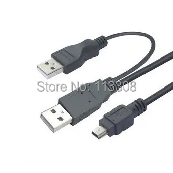 0.7 M USB 2. 0 Dvoch Typ Mužskej Mini 5 Pin Male Y Kábel Pre 2.5