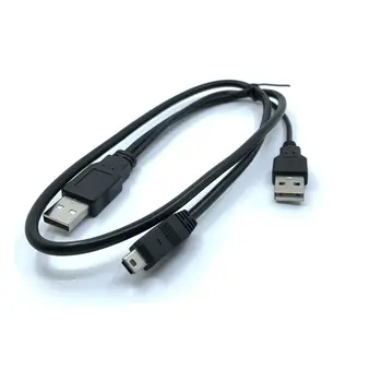 0.7 M USB 2. 0 Dvoch Typ Mužskej Mini 5 Pin Male Y Kábel Pre 2.5