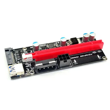 009s 1x až 16x PCI Express Stúpačky Karty PCI-E Extender USB3.0 Kábel dual 6pin 4pin molex SATA na 6Pin pre ETH Bitcoin Ťažba Baník