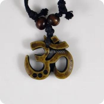02 AUM OM Ohm Hinduistickej Budhistické Hinduizmus Jogy v Indii živice Prívesok Náhrdelník Amulet Lucky Darček Tribal Módne Šperky
