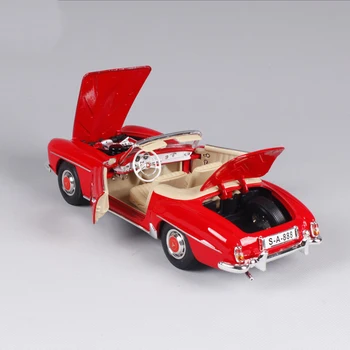 1:18 diecast Auto 1955 190SL Roadster W121 Kupé Červená Klasické Autá 1:18 Zliatiny Auto Kovové Vozidla Zberateľské Modely, hračky Pre Darček