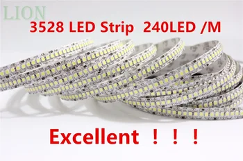 1 / 2 /3 / 4 /5M 12V IP20 Non nepremokavé 3528 LED Pásy 240 Flexibilné led svetlo 5M/Cievky predviesť led viac jasných LED strip white