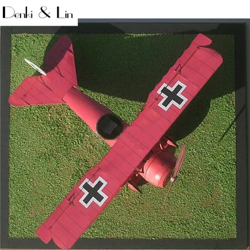 1:33 DIY 3D Fokker Dr. I 1918 Typ Tri Krídla Lietadlo Lietadlo DIY Papier Model Zostaviť Denki & Lin Puzzle Hra DIY Deti Hračka
