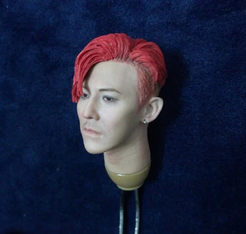1/6 G-Dragon Kwon Ji Yong Hlavu Sculpt s Červeným Krátke Vlasy pre 12