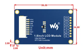 1.8 palcový LCD displeja Modul 128x160 s Vložené Radič ST7735S SPI rozhranie, príklady pre Raspberry Pi/Pc/STM32