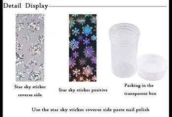 1 Fľaša Had Snowflake Textúra Holografické Hviezdna Nechtov Fólie 4*120 cm Manikúru, Nail Art Prenos Nálepky Manikúra Nechty Nástroje