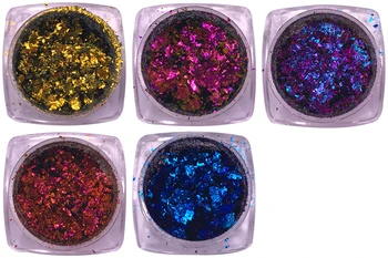 1 Fľaša Nové Chameleon Vločky Magický Účinok Holografické Nechtov Prášok Lesk Flitrami DIY Nechtov umeleckou Výzdobou Pigment