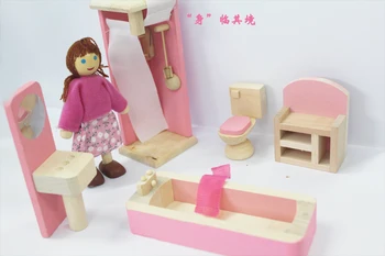 1 izba detská drevená bábika dom deti Deti drevo domu s nábytkom, kuchyňa /spálňa/ jedáleň/obývacia izba Vianočné darčeky