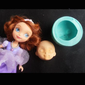 1 ks 3D Dievča Princezná Tvár Elsa Hlavu Tvarované Silikónové Tortu Formy Fondant Formy Cake Zdobenie Nástroje Čokoláda DIY Bábika Hlavu Plesní