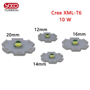1 KS CREE XML XML-T6 LED U2 10W WHITE High Power LED Žiarič s 12 mm 14 mm 16 mm 20 mm PCB pre DIY