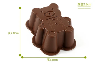 1 Ks Hot Predaj DIY Kremíka Roztomilý Medveď Tortu Formy Muffin Čokoládový Povrch Fólie na Pečenie Pohár Formy E146
