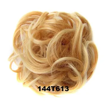 1 ks jeedou Tepelne Odolných Syntetických Vlasov Elastické Chignon Hairpiece Kučeravé Buchta Mix Šedá Blond Prírodné Chignon predlžovanie Vlasov