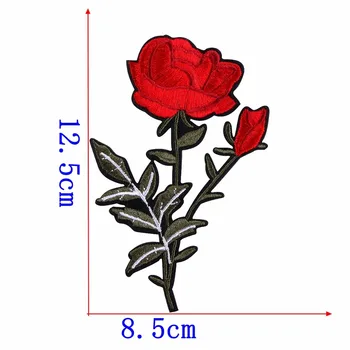 1 Ks Kvet Škvrny Sequined Nálepky Šiť Žehlička Na Patch Červené Ruže, Kvety Nášivka Odev DIY Oblečenie Opravy Odznaky Pre Svadbu