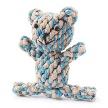 1 ks Pet hračky Ručné pletenie Farebný prúžok Bavlnené lano tkané Panda vhodný pre hrať interaktívne hry s psy a mačky
