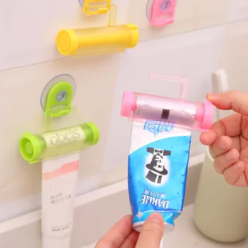 1 ks Plastových Koľajových Trubice Squeezer Užitočné zubná pasta Jednoduchý Dávkovač Kúpeľňa Držiteľ Farba Náhodný