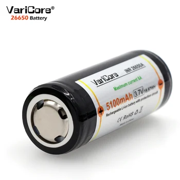 1 KS. VariCore Ochrany 26650 5100 mAh 3.7 V Lítium-Iónová Nabíjateľná Batéria s PCB 8A 3.6 V, Napájanie Batéria pre Baterku
