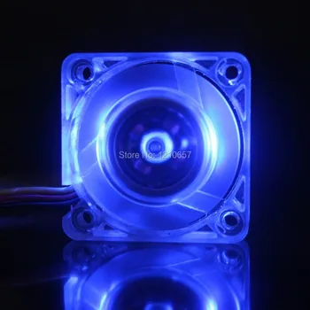 1 Ks VEĽA 40mm 40x40x10mm DC 12V 3Pin Transparentná Modrá LED dióda Prípade Chladiča Ventilátor